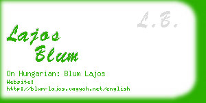 lajos blum business card